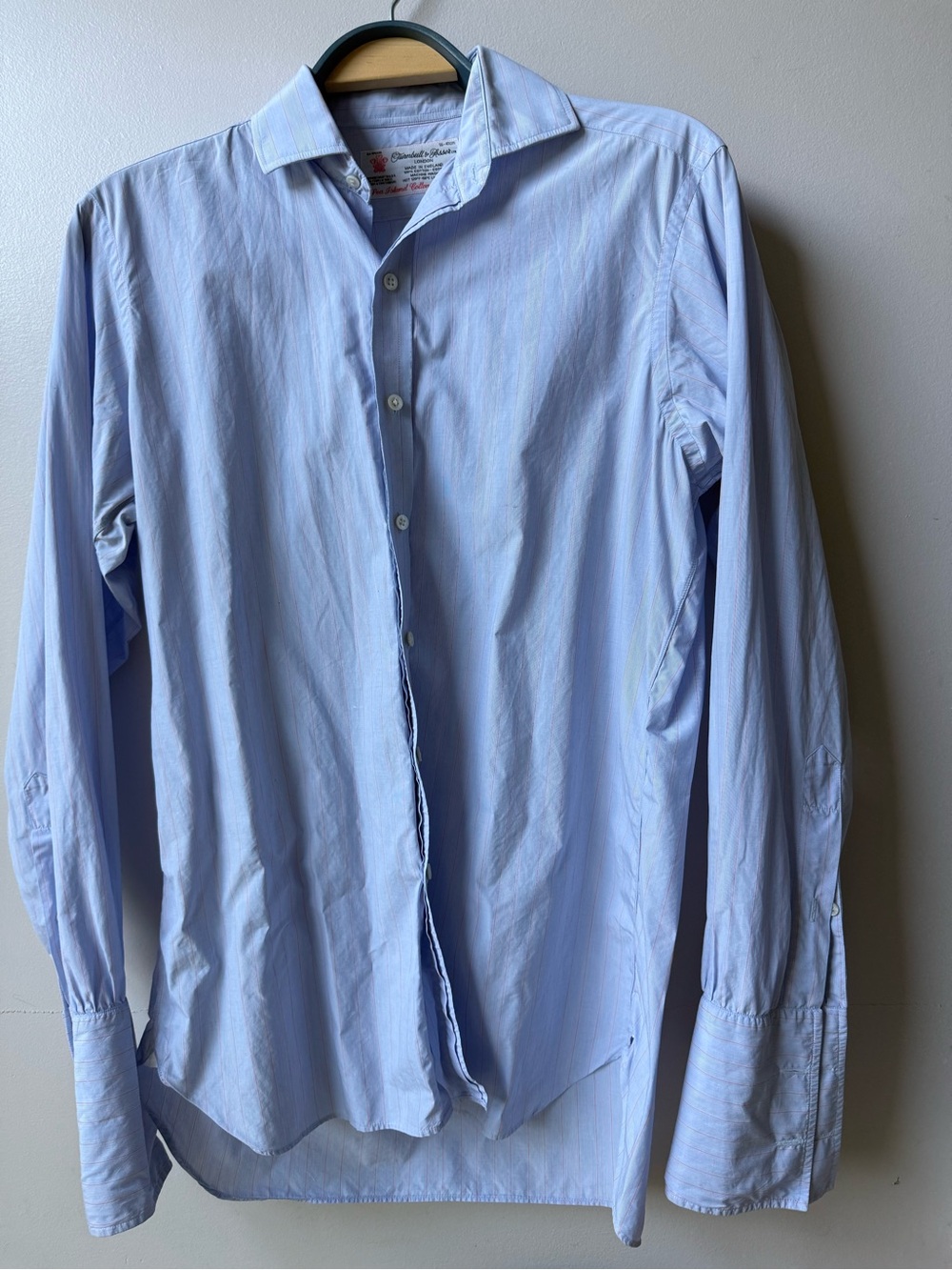 Turnbull & Asser Light Blue Striped Men's Dress Shirt